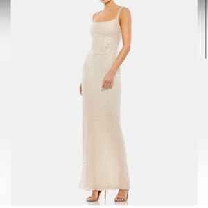 MAC DUGGAL NUDE SEQUINED GOWN DRESS 4